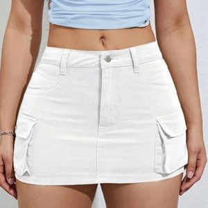 White Cargo Skirt
